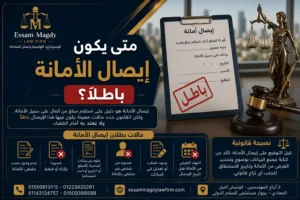 متى يكون إيصال الأمانة باطل