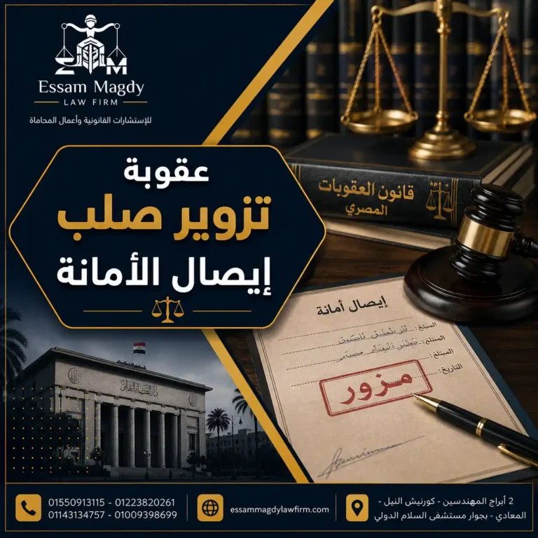 عقوبة تزوير صلب إيصال الأمانة