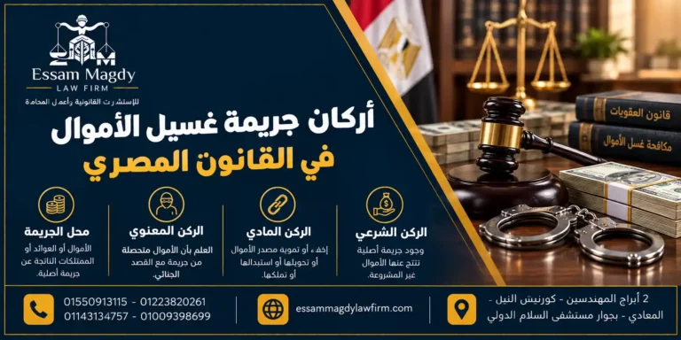 أركان جريمة غسيل الأموال في القانون المصري